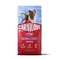 CARNILOVE ACTIVE šuniukų sausas maistas su lašiša ir kalakutiena 12 kg