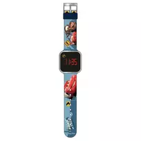 PULIO vaikų skaitmeninis laikrodis su LED ekranu - Disney Pixar Cars tema, raudonas/juodas