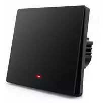 Qoltec 52722 išmanusis 1 kanalo belaidis jungiklis šviesai, liečiamas skydelis, laikmatis, Tuya/Smart Life, juodas