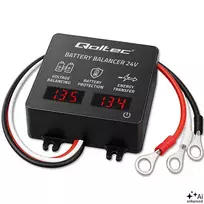 Qoltec 24V akumuliatorių balansuoklis 2 x 12V baterijoms | 5A | AGM GEL LiFePO4 | LED