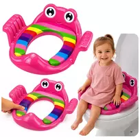 LEAN TOYS vaikiškas minkštas tualeto dangtelis su rankenomis, rožinis, 18 mėn. – 4 metams