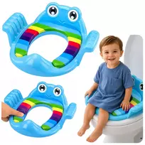 LEAN TOYS minkšta vaikiška tualeto sėdynė su rankenomis, mėlyna