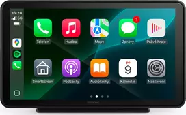 SENCOR SCT M760 BWT 7 colių 2DIN automobilinis radijas su CarPlay, Android Auto, Bluetooth ir galinės kameros įvestimi