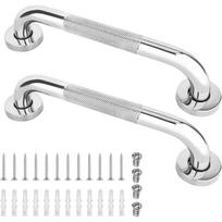 2x straight bathroom holder stainless steel bath grab bar
