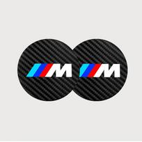 2Pcs Car Water Cup Holder Pads For BMW 1 3 5 7 Series M Performance X1 X3 X4 X5 F10 F15 F16 F20 F30 M3 M4 E34 E46 Anti-slip Mats jbvr38 black