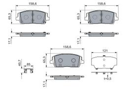 Stabdžių trinkelių rinkinys, diskinis stabdys BOSCH 0 986 460 276