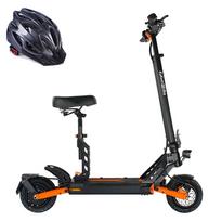 Kukirin GII Pro 600W elektrinis paspirtukas su sėdyne, 9  bekamerės padangos, 48V 15.6Ah, didžiausias greitis 45 km/h, sulankstomas dizainas, dviguba pakaba, IP54 48V 600W 15Ah+Helmet (Split Up, 2 parcels) oranžinė/juoda