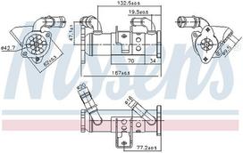 Aušintuvas, išmetamųjų dujų recirkuliacija NISSENS 989473
