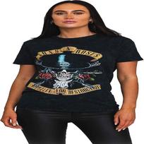 Guns N' Roses Unisex T-Shirt_ Appetite Washed (Dip-Dye_Mineral Wash) - Large - Black - Unisex XXXL juoda