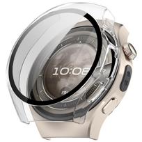 PC case+Tempered glass for huawei watch 5 42 46mm hard Cover All-Around Screen Protector Bumper for huawei band 5 42 46mm shell for huawei 5 42mm gray