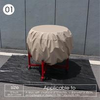 Waterproof Dustproof Cover for Big Drum Oxford Cloth Protective Case for Flat Drum Dragon Drum Rhythm Drum Moisture-Proof gray