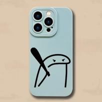 Mielas animacinis degtukas Silikoninis telefono dėklas IPhone 16 15 14 13 Pro Max 12 Mini 11 pro XS XR X 7 8 Plus SE 2020 Dėklui i7Plus Or i8Plus blue