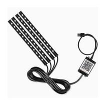 Automobilio RGB aplinkos apšvietimas LED Automatinės kojų juostelės USB Automobilio interjero apšvietimo juosta Dekoro strypas Nuotolinio valdymo pultas Atmosferos lempa AAP version-1pc black