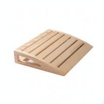 Sauna Headrest Ergonomic Curved Design Wooden Back Support Easy to Clean Varnish beige