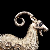 Golden Goat Brooch Exquisite Carved Design Shiny Gold Plated Ideal For Daily Party Wear Gift For Animal Lovers white
