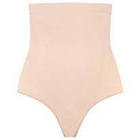 BYE-BRA - SOFT TOUCH SEAMLESS HIGH WAIST THONG BEIGE SIZE L