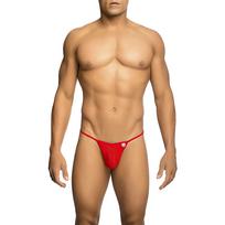MOB - RED T-SHAPED TRANSPARENT THONG SIZE S/M