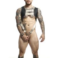 MOB - DNGEON HARNESS WITH GOLDEN PENIS RING ONE SIZE