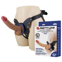 PRETTY LOVE - YETI STRAP-ON HARNESS WITH SUCTION DILDO FLESH