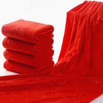 Wedding Embroider Thick Wedding Towel Wedding Gift Big Red Embroidery Towel raudona