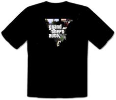 GTA V GTA 5 Grand Theft Auto 5 Rockstar Žaidimai Logotipas JUODI Marškinėliai - 544- L gray