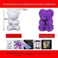 Handmade Everlasting Rose Bear DIY Kit for Valentine's & Qixi Festival 25cm Rose Bear Material Pack blue