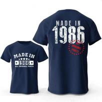 Fashion Men's T-shirt Made in 1986 40 Years of Being Awesome Vintage 40th Birthday Gift T-shirts Women's Casual Tee Loose Streetwear T-shirt XXS black