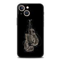 Telefono dėklas iPhone 17 16e 15 14 13 12 11 Pro Max SE 7 8 Plus telefonams, korpusas iPhone 16, minkštas TPU dangtelis, bokso čempiono tema For iPhone 17Pro Max black