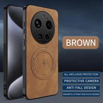 Leather Texture Wireless Charging Magnetic Case For Xiaomi 17 Ultra Xiaomi17Ultra G ShockProof Phone Cover Xiaomi 17 Ultra gray