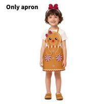 Christmas Gingerbread Cosplay Pajamas And Apron For Kids With Zipper Closure For Holiday Sleepwear Body L brown