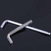 Chrome Plated Hex Key Ball Head Metric Wrench with Labor-Saving Crutch Type Design Ball Head Long 2.5# black
