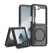 Applicable to Samsung Z FLIP7 folding screen magnetic skin feeling mobile phone case transparent anti-drop Galaxy protective case samsung galaxy z flip 7 rožinė