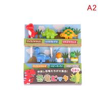 6/8Pcs Kids Fruit Picks Needle Stick Toothpicks Mini Creative Fruit Cake Dessert Food Forks Lunch Box Decor Bento Accessories gray