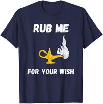 Funny Genie Lamp Rub Me Wishes Aladin Costume T-Shirt XXXL black