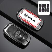 Racing Style Car Remote Key Case Cover Keychain for Honda 2022 2023 2024 Accord Civic HR-V CR-V Pilot Sport SI EX EX-L TouringOW3 black