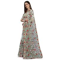 PATLANI FASHION New Bollywood BlockBuster Design Launching Net Embroidery Designer saree . 5.5 meters raudona