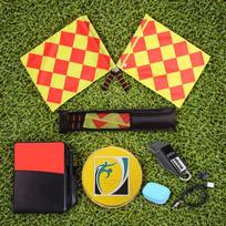 Football referee kit red and yellow cards metal referee whistlelinesman flags referee tool bag yellow