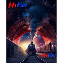 Steam Railway Diamond Painting Harris Express Train Poster for Children's Kid Room DIY Decor Mosaic Embroidery Cute Gifts 2026 Round 20x30cm gray