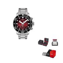 TISSOT Starfish kolekcijos kvarciniai vyriški laikrodžiai Laikrodis 45,5 mm raudonas laikrodžio ciferblatas nerūdijančio plieno korpusas T120.417.11.421.00 Regular Watch Box black