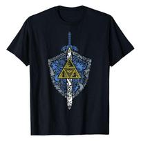 Zelda Hylian Shield Element Icons Graphic Unisex T-Shirt XXXL gray
