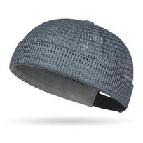 1Pcs Summer Adjustable Docker Beanies Hat Mesh Breathable Brimless Melon Skin Hat Outdoor Hip Hop Sailor Landlord Cap white