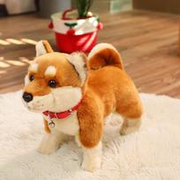 Lifelike Handmade Akita Inu Plush Toys Stuffed Standing Pet Dog Doll High Quality Cute Animal Doll Delicate Gift To Friends 30cm geltona