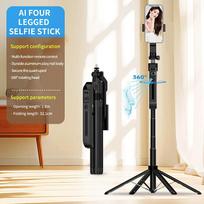 C12 1.8M Selfie Tripod for Cell Phone 360°Auto-Rotation AI Tracking Shooting Quadrapod with Remote Control Mobile phone holder