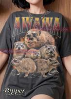 Awawa Rock Hyrax Dassie Screaming Animal Comfort Colors® Tshirt, Wildlife Nature Funny Meme Vintage Retro Graphic Bootleg Tee 150 gray