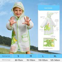 Girl's Cape-Style Full Body Waterproof Dinosaur Kids Raincoat M rožinė