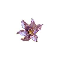 Glossy Finish Tulip Rings Three Dimensional Lilium Flower Rings Enamel Finger Jewelry  Brunch Date mėlyna