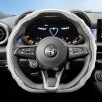 Tinka Alfa Romeo Anglies Pluošto Tekstūros Vairo Dangtelis Užsegamas Bangos Formos Sportinis Dizainas Apsauginis Dėklas Giulia 952 Stelvio 949 147 Mito ruda