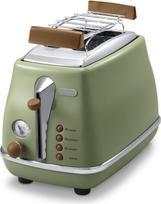 Delonghi Icona Vintage Toaster CTOV 2103.GR 900W, Stainless steel, Crumb tray, Defrost, Green/Damaged package / CTOV2103.GR?/PACKAGE