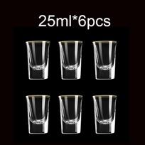25ml Gold Foil Color Spirits Cups Household Creative Wine Cup Gilt Edged Cup Wine Dispenser 6pcs Shot Glass Set Wholesale Cups 25ml black