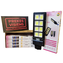 LED lauko šviestuvas 500W su saulės kolektoriumi ir valdymo pultu